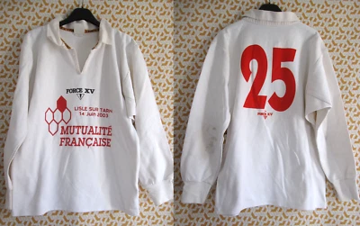 Maillot Rugby Lisle sur Tarn Porté #25 blanc Mutualité 14 juin 200 Force XV - L - Photo 1/4