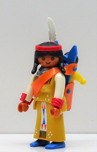 Lot Playmobil Vintage Western - Femme Squaw, Canoë, Accessoires - Set 3733 De 1989