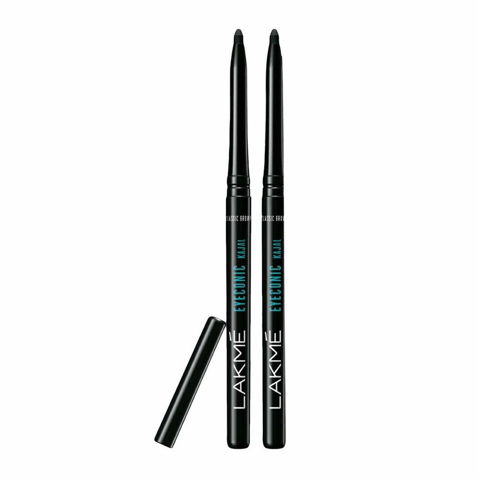 LAKMÉ Eyeconic Kajal Twin Pack, Negro, 0.35g con Acabado Mate 0.35g Foto 3 de 4