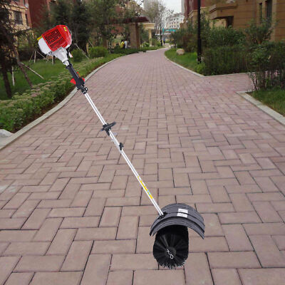 Gas Power Nylon Brush Broom Sweeper Artificial Grass Driveway Turf Snow Clean US
