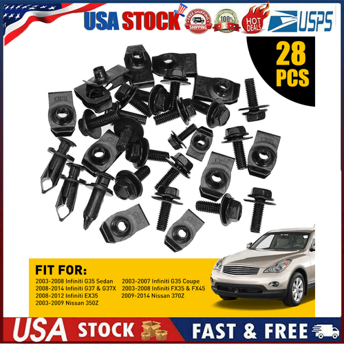 Engine Splash Shield Guard Bumper Hardware Kit Body Bolt Screw U-nut Clip Rivet - Bild 15 von 24