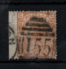 GB QV 1873 8d orange SG156 fine Wing Margin used WS39726