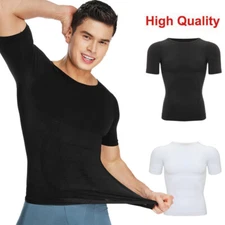 Men's Ultra Slim Body Shaper Compression Shapewear Vest Abdomen Shirt Gym Tops