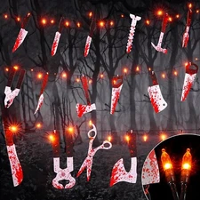 BlcTec Scary Halloween Decorations Props, 12 FT Halloween String Lights with 16