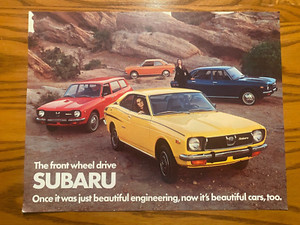 Early 1970's Subaru Front Wheel Drive Sales Brochure - Full Line - Single Page
