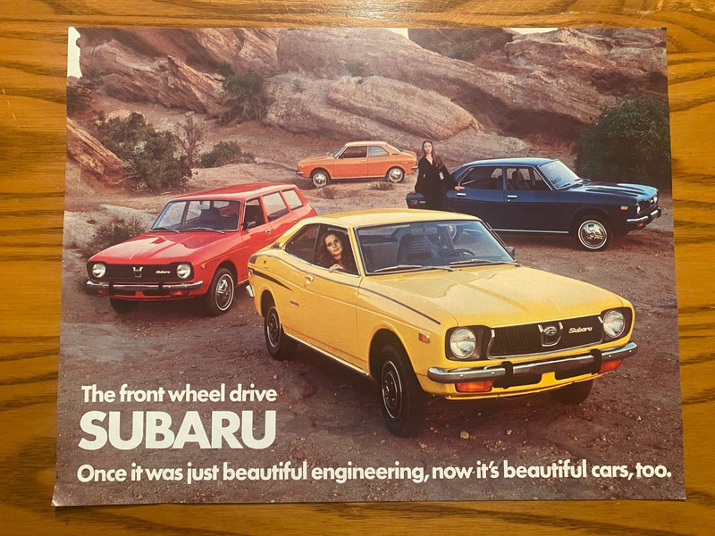 Early 1970's Subaru Front Wheel Drive Sales Brochure - Full Line - Single Page