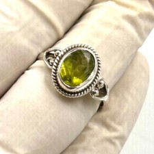 Beautiful peridot 925 Sterling Silver Ring Handmade Gift For Her A-84