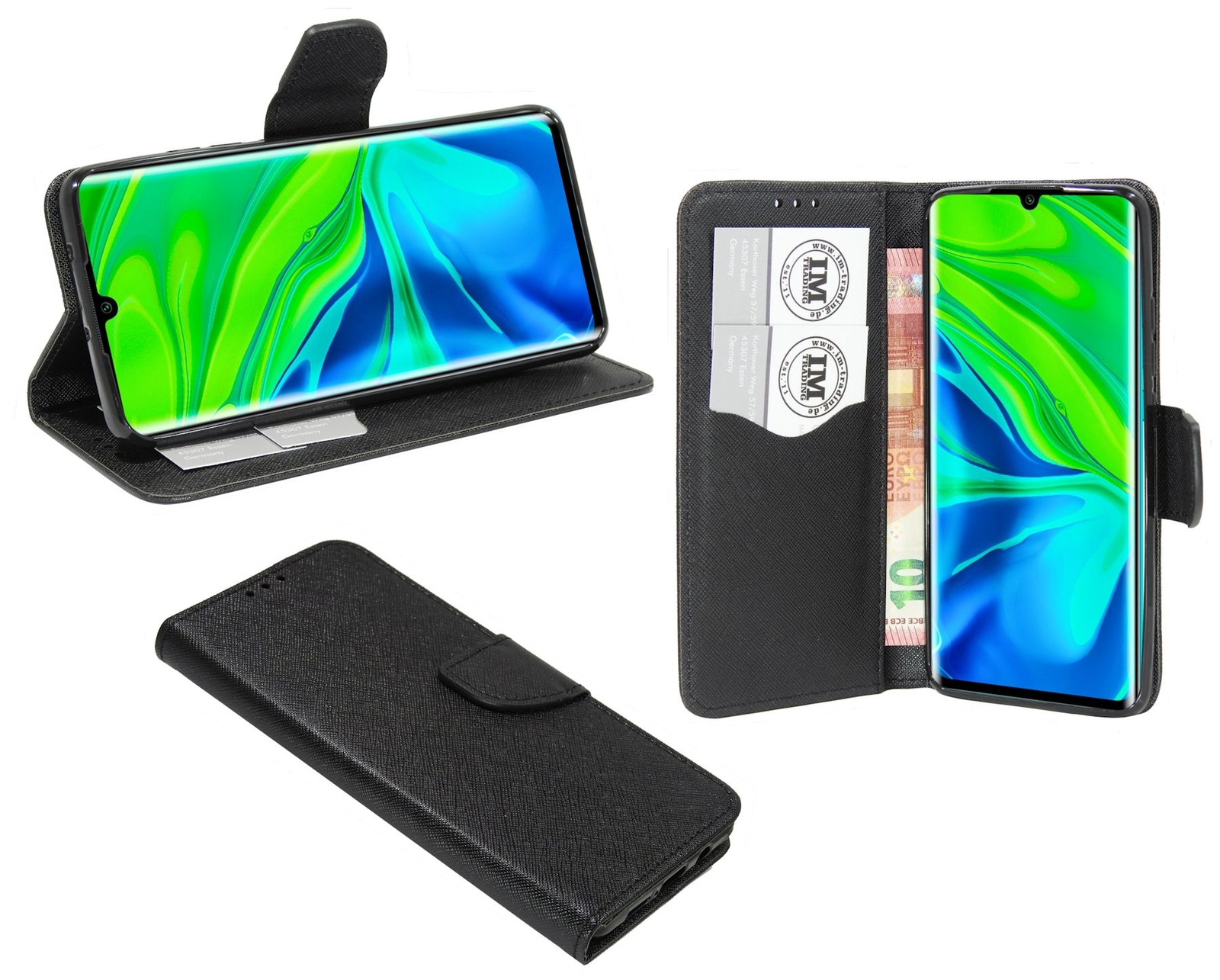 Удобная сумка-книжка Hülle Etui Tasche Zubehör Schwarz для XIAOMI MI NOTE 10 @COFI