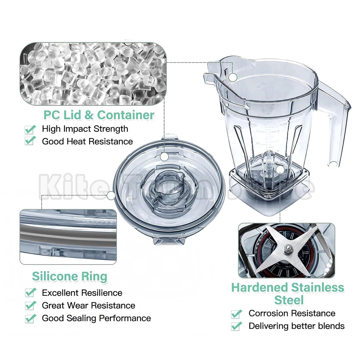 64oz Blender Container Compatible with Vitamix Ascent Series A2300