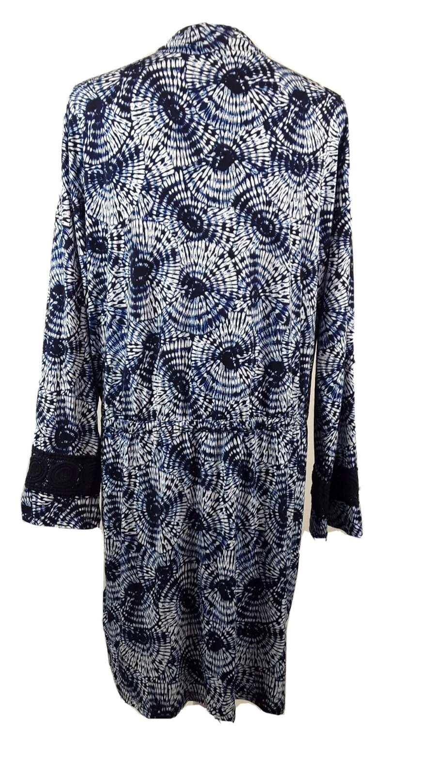 Abito donna Michael Kors copricostume da spiaggia maniche lunghe blu elastico in vita tg XL