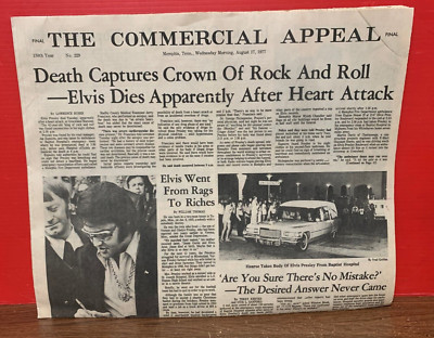 August 17th, 1977 The Commercial Appeal Newspaper Final Memphis, TN ...