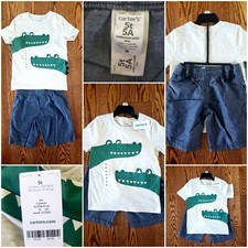 Carter's Boys Dinosaur Shirt  Pull on Shorts Set 2pcs size 5T NWT