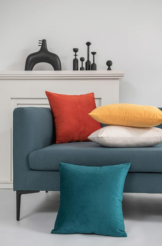 Throw Pillow Cases 18X18 Teal: 2 Pack Cozy Soft Velvet Square Decorative Pillow - Picture 4 of 12