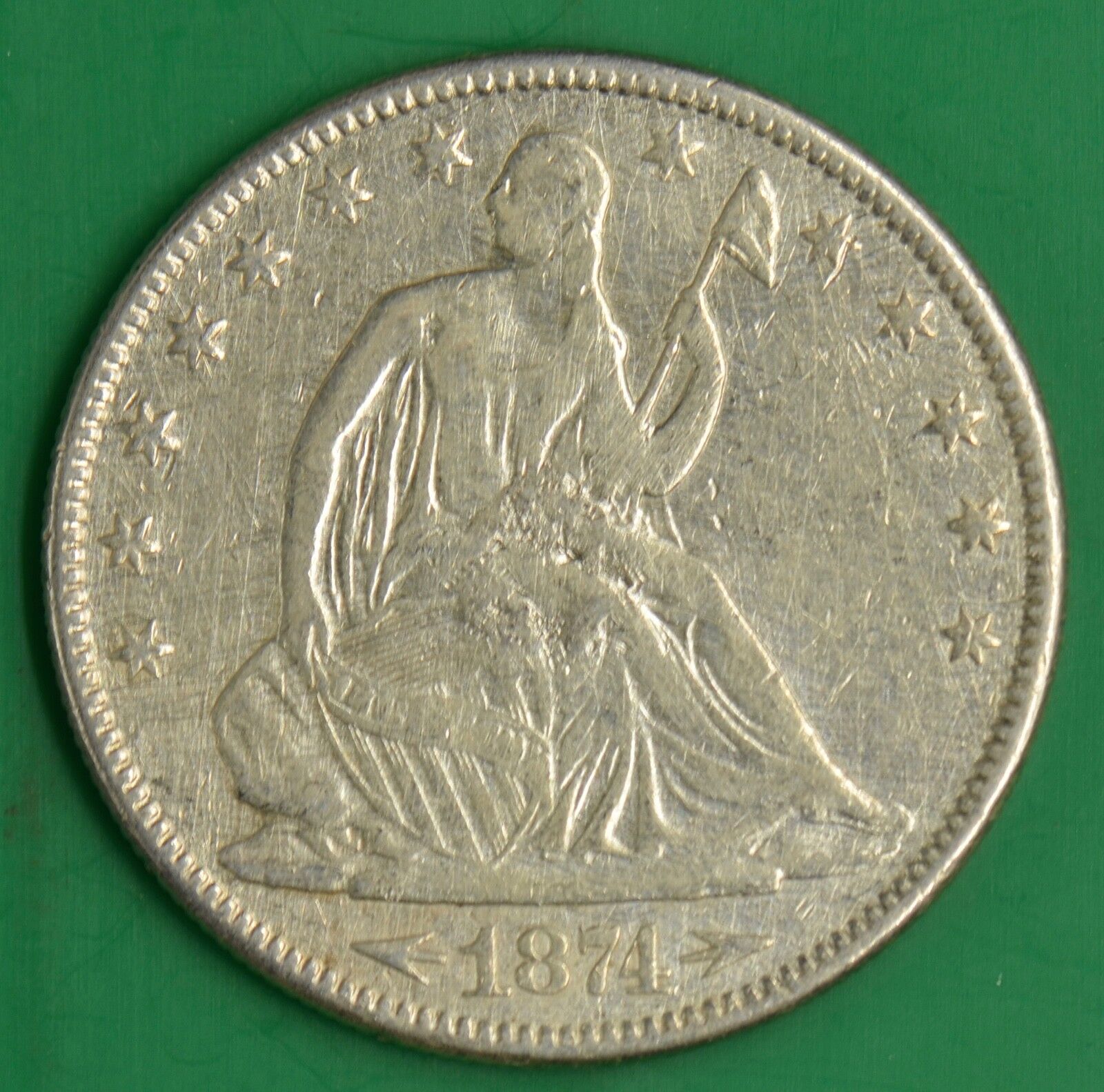 1874 Seated Liberty Half Dollars XF Details