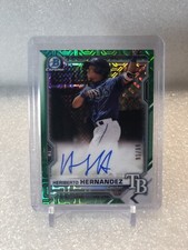 2021 Bowman Chrome Mega Heriberto Hernandez Green Mojo Auto #’ 91/99 💎💎💎