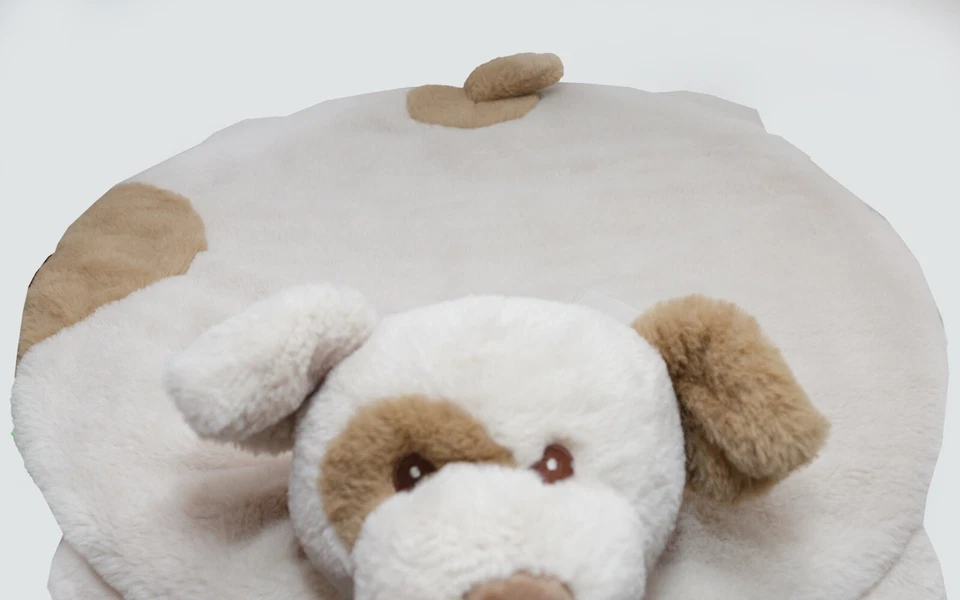 Bearington Baby Lil' Spot Manta Vientre, Beige Cachorro Perro Felpa Abdomen Time Mat Foto 2 de 4