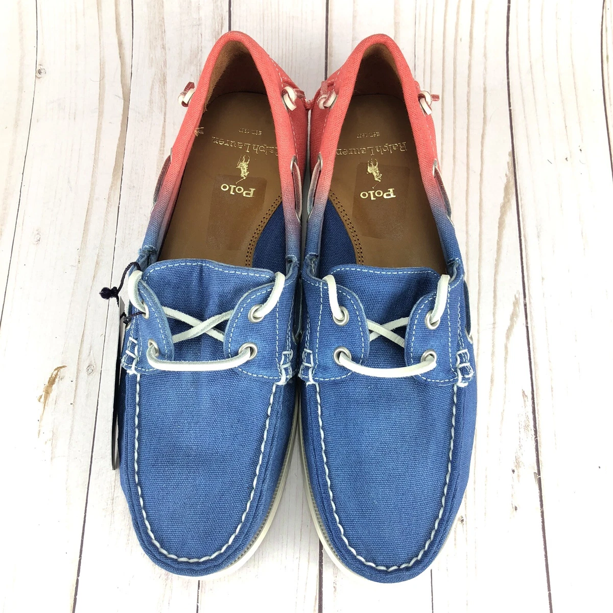 Blue polo store boat shoes
