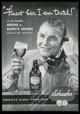 1947 Schaefer Beer Ed Gardner of Duffy's Tavern photo vintage print ad