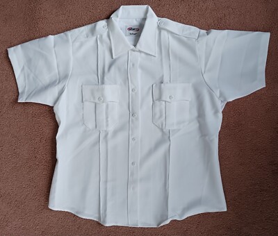 TexTrop2 Women's Short Sleeve Shirt, 100% Polyester, White, Zip, Elbeco Z9810LCN