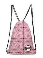 Demon Slayer Anime Nezuko Kamado Pink Colors Large Drawstring Tote Bag NEW