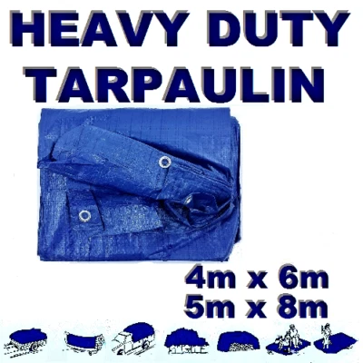 HAMPTON & STEWART Tarpaulin Regular and Heavy-Duty Waterproof Cover Tarp Ground Sheet