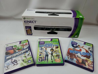 Microsoft Xbox 360 Kinect Sensor with 4 Games in Box LN