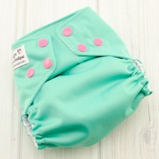 Aqua Blue One Size Cloth Diaper Cover, Waterproof Baby Diaper AI2