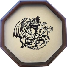 - ROLL or DIE- Dice Tray - 11.5" Octagon - for Dice, Board Games, Tabletop Rpgs