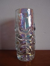 Vaso Lustrato pressato a mano, disegno F. Peceny 1974, Sklo Union, Hermannshütte