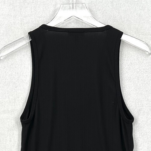 RAG AND BONE Zoe Deep Vee Rib Tank Womens Medium Black Sleeveless Minimalist - Picture 10 of 18