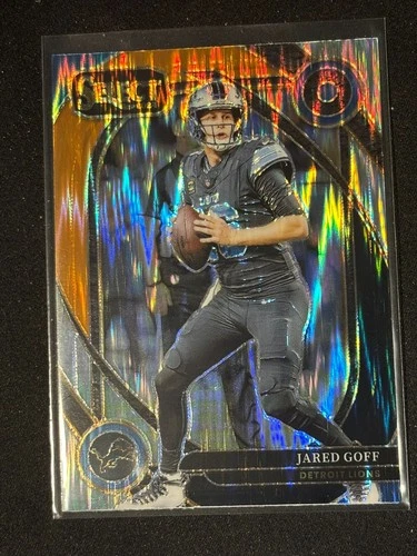 2024 Panini Select - Club Level Jared Goff #228 Black &amp; Orange Shock Prizm