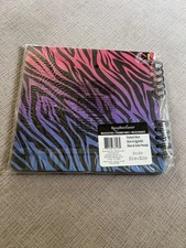 Recollections Chipboard Album 8x8 Zebra Print Spiral Notebook Scrapbook Journal