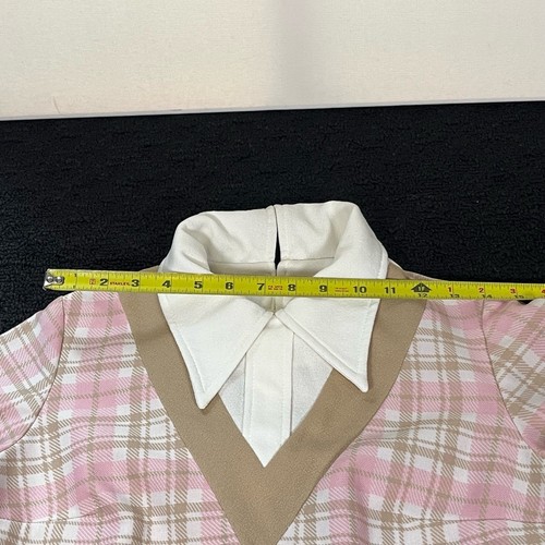 Vintage Stockton Top Womens Small 60s 70s Pink Plaid Short Sleeve Point Collar - Picture 7 of 13