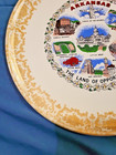 VTG Arkansas Souvenir Collector 9" Plate Golden Lace Trim "Land of Opportunity" — photo 8