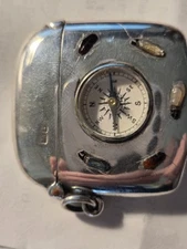 Exceptional Quality Silver Shibayama & Compass Vesta Case - Chester 1905