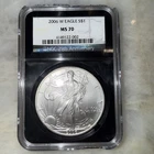 2006-W American Silver Eagle NGC MS70 25th Anniversary 1 oz .999 Silver