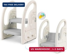 Onasti Toddler Step Stool for Bathroom Sink, Adjustable 2 Step Stop for Kids wit