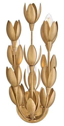 Hinkley Lighting 30010 Flora 3 Light 17" Tall Wall Sconce - Gold - Picture 1 of 9