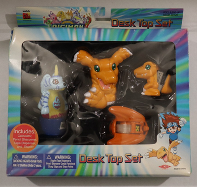 Vintage Digimon Adventure Desk Top Set 1999 Agumon Gabumon Figure