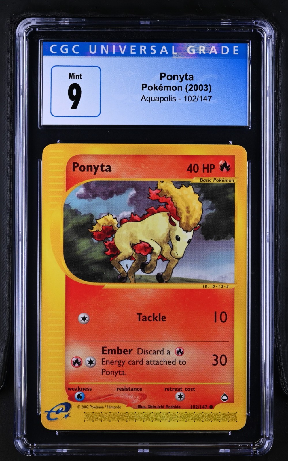 CGC 9 Ponyta 102/147 Aquapolis 2003 Pokemon Card