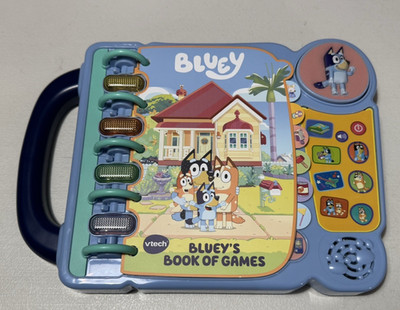 Vtech Bluey Bluey'S Book of Games w/ New Batteries Works Sound & Lights EUC F/S!