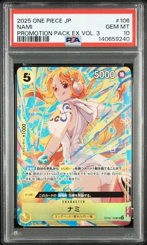 PSA10 Nami SR OP08-106 Promo Parallel Promotion Pack Ex Vol. 3 Japanese
