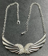 Vintage Crystal Rhinestone 18” Bib Necklace Silver Tone Chain