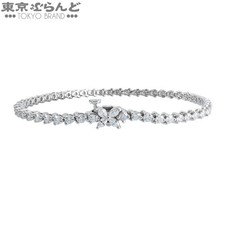 TIFFANY & Co. Victoria Line Tennis 55PD Marquis Bracelet Diamond Pt950 P0062994