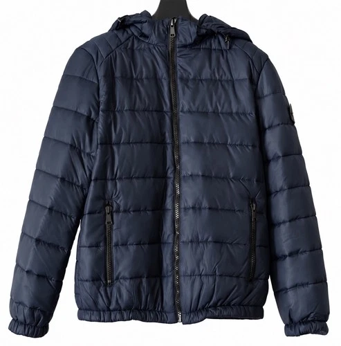 ⁠NWT Baldinini Trend Mens M Navy Blue Puffer Jacket Hooded Quilted Coat⁠ - product listing photo