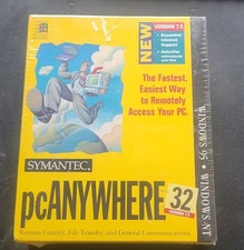 Vintage Symantec pcANYWHERE 32 Version 7.5 Windows 95 NT With Link Cable
