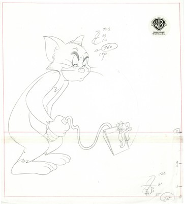 #ad Tom and Jerry Original Production Drawing The Magic Ring $350.00