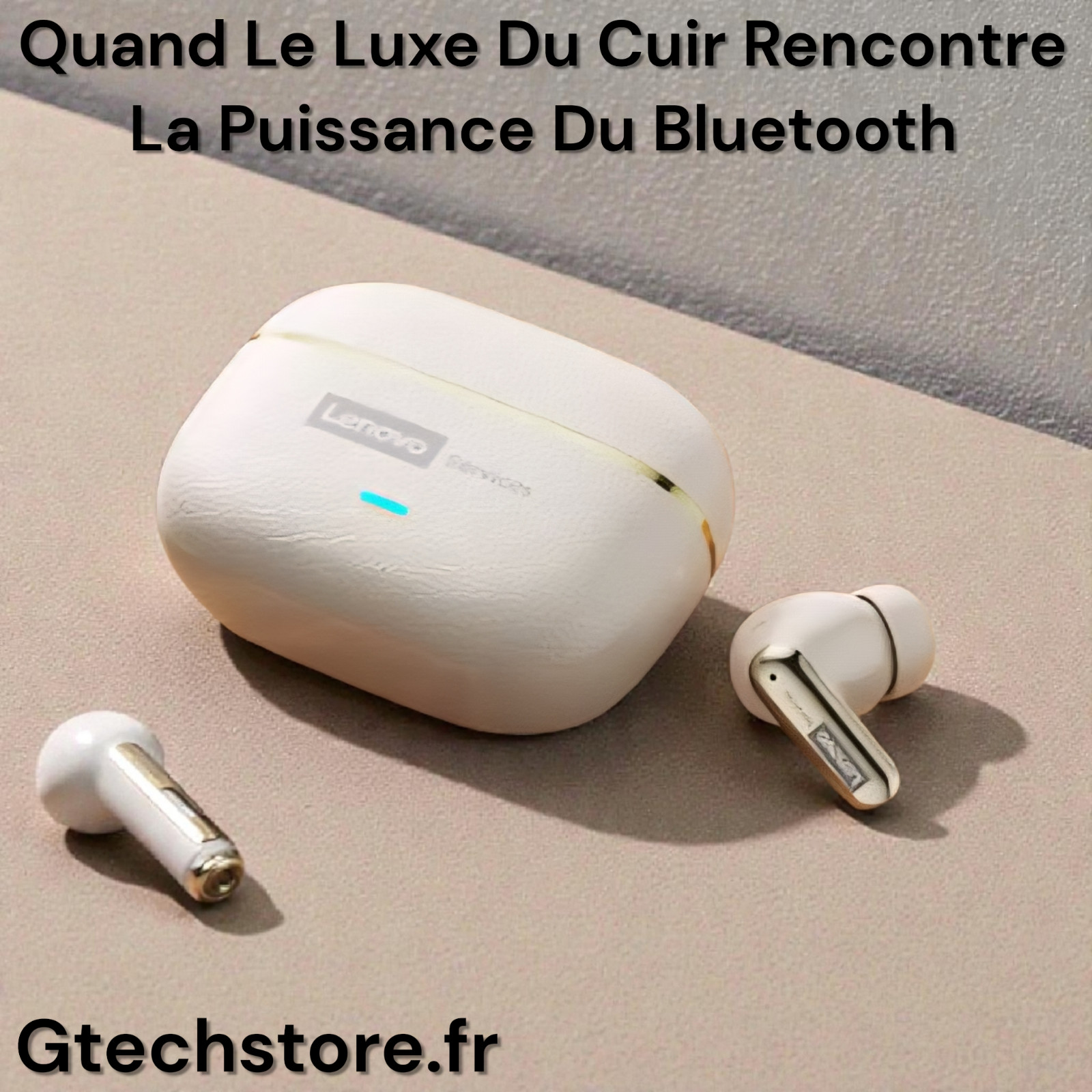 Écouteurs sans fil Lenovo LE208 Bluetooth 6.0 couleur noir pour le sport et le télétravail