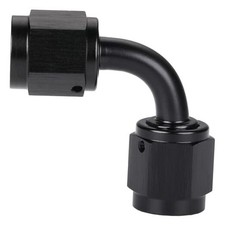Female to Female Flare 90 Degree Swivel Coupler Fitting 4AN Black - 90 Degree