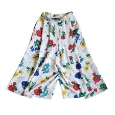 Vintage 70's Floral Gaucho Wide-Leg Pants - Small